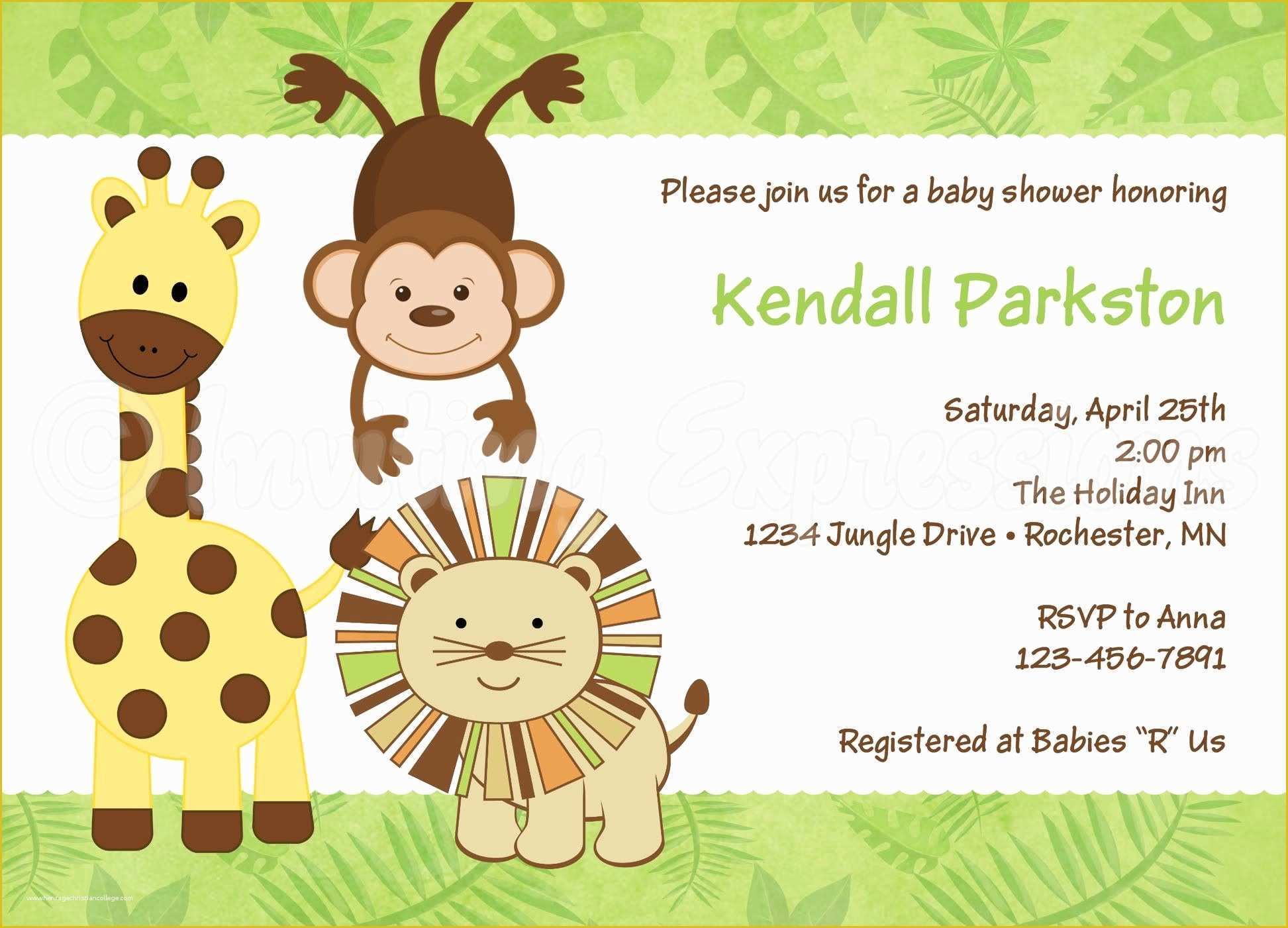 Jungle Baby Shower Invitations Free Template Of Blank Safari Baby Shower Invitations Yourweek D8967feca25e