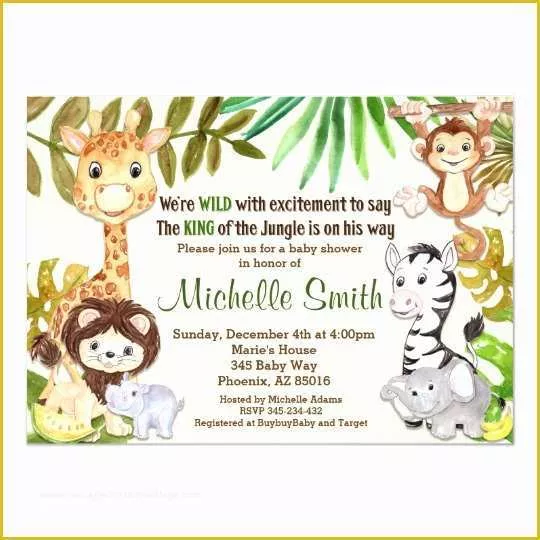 Jungle Baby Shower Invitations Free Template Of Jungle Baby Shower Invitation Safari Invitation