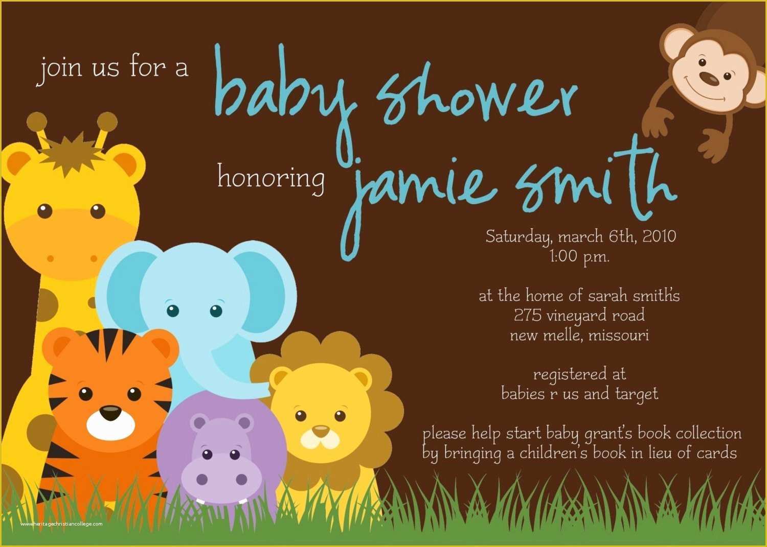 Jungle Baby Shower Invitations Free Template Of Jungle theme Baby Shower Invitation