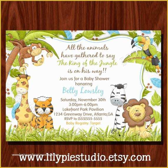 Jungle Baby Shower Invitations Free Template Of New Jungle Baby Shower Invitation Printable Digital File