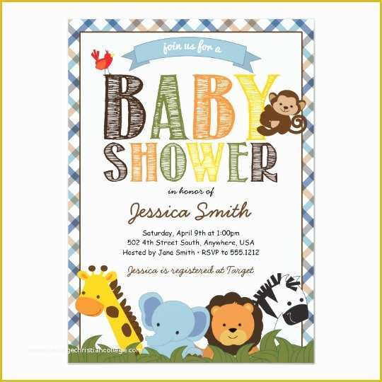 Jungle Baby Shower Invitations Free Template Of Safari Baby Shower Invitation