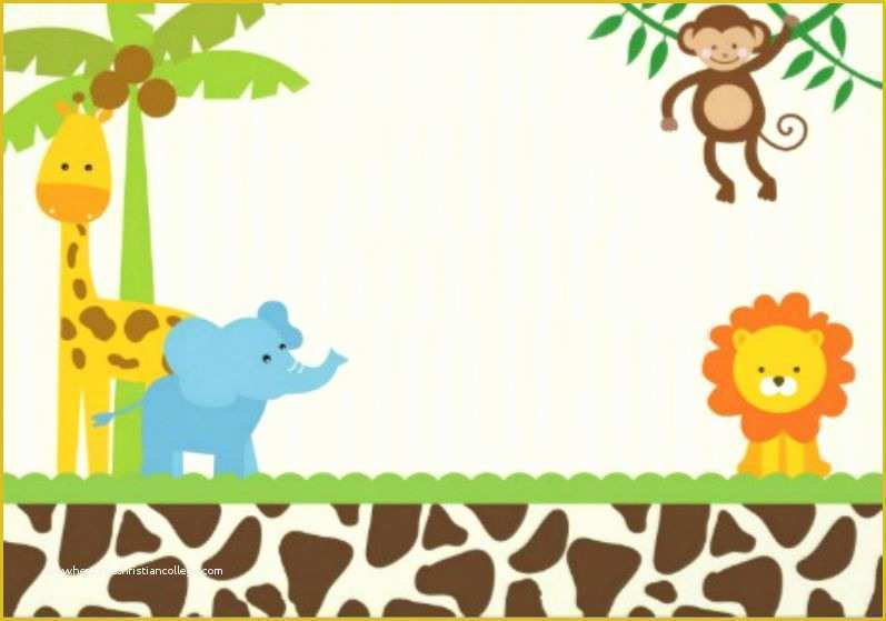Jungle Baby Shower Invitations Free Template Of Safari Invite Template … Baby