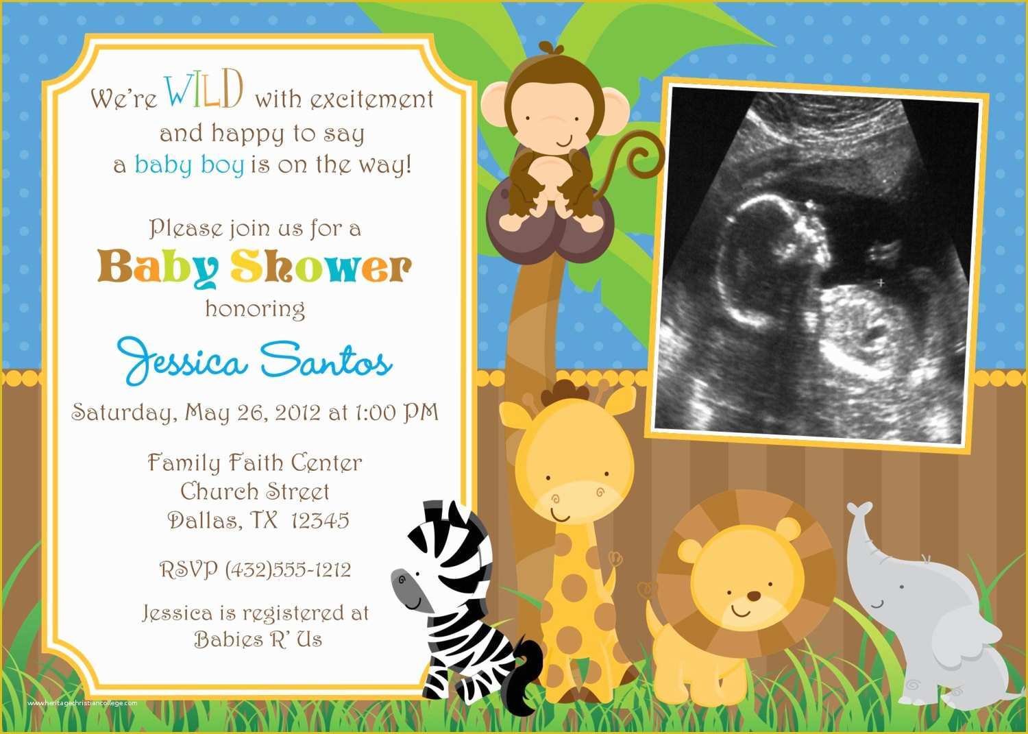 Jungle Baby Shower Invitations Free Template Of Safari Jungle Animals Baby Shower Invitation by Jcbabycakes