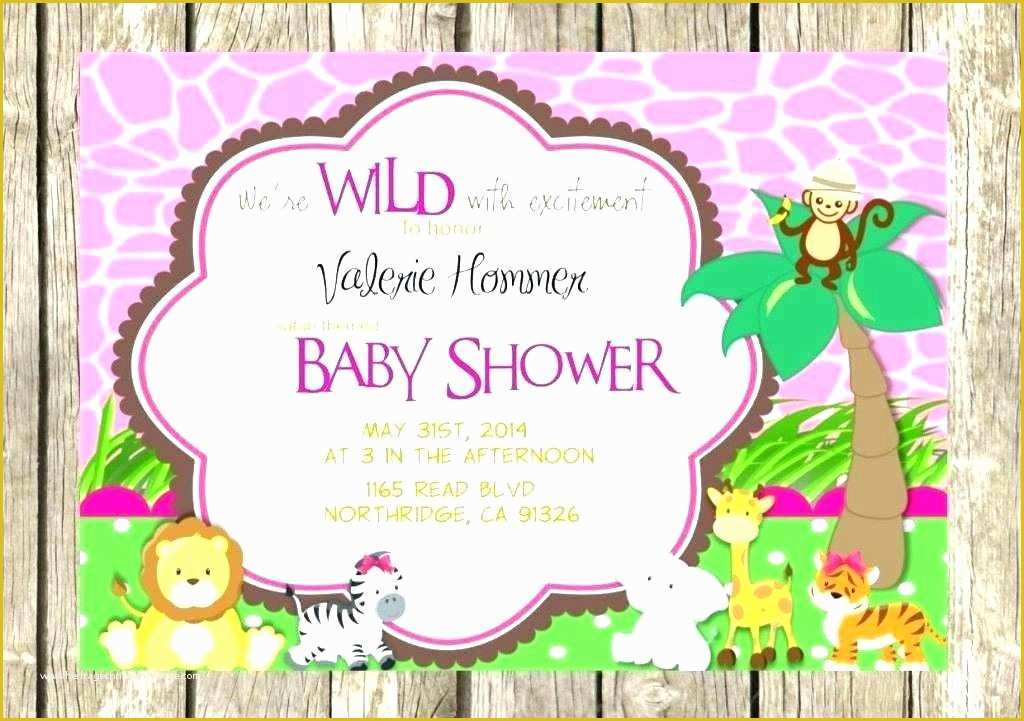 Jungle Baby Shower Invitations Free Template Of Safari theme Baby Shower Invitations Cafe322