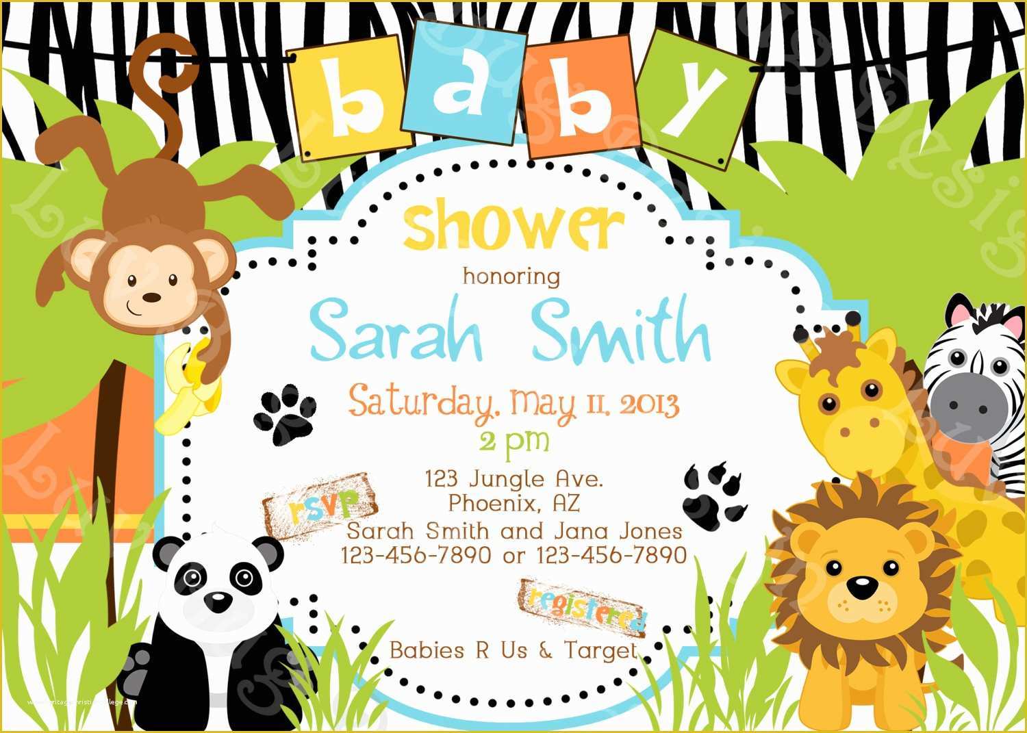 Jungle Baby Shower Invitations Free Template Of Safari themed Baby Shower for Limited Bud