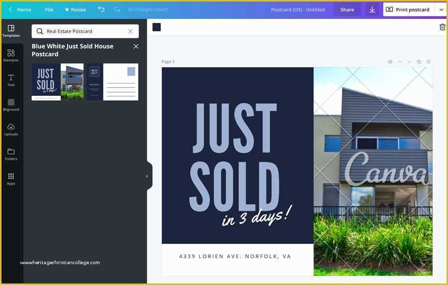 Just sold Postcard Templates Free Of How to Make Real Estate Postcards In Canva for Free
