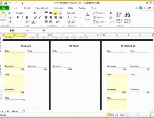 Kanban Templates Free Of 10 Kanban Excel Template Exceltemplates Exceltemplates