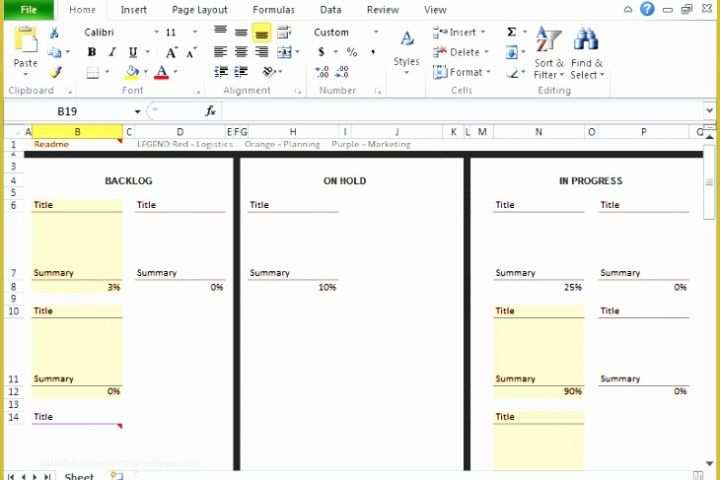 Kanban Templates Free Of 10 Kanban Excel Template Exceltemplates Exceltemplates