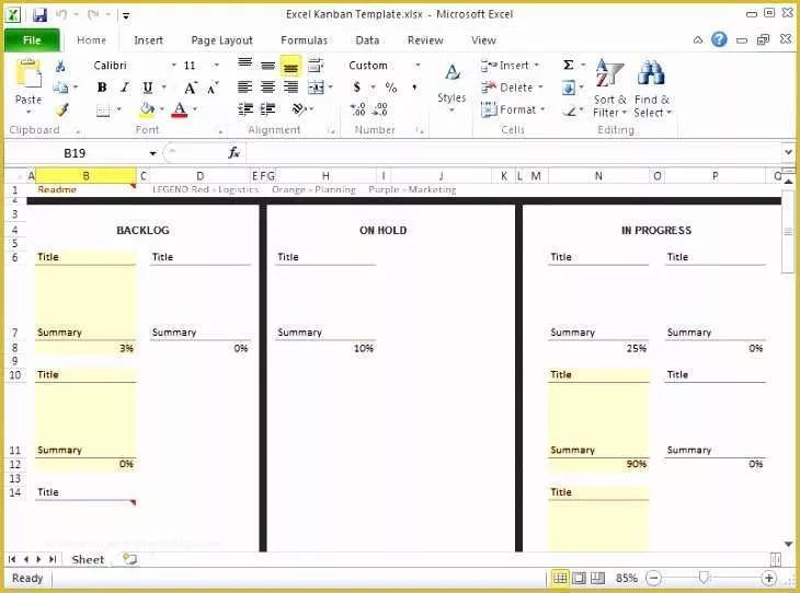 Kanban Templates Free Of 10 Kanban Excel Template Exceltemplates Exceltemplates