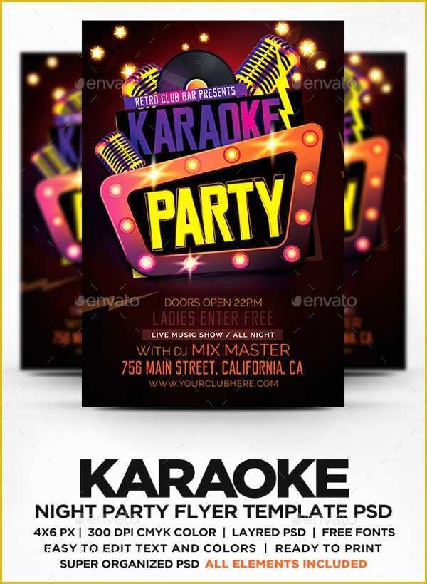 Karaoke Flyer Template Free Of 12 Karaoke Party Flyers Psd Vector Eps Ai Word
