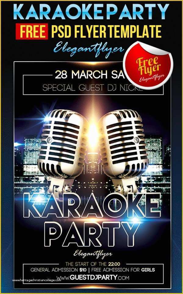 Karaoke Flyer Template Free Of 31 Free Party & Club Flyer Templates