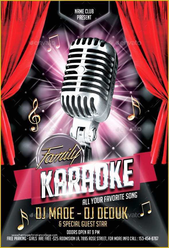 Karaoke Flyer Template Free Of 55 Club & Party event Flyer Templates Tutorial Zone