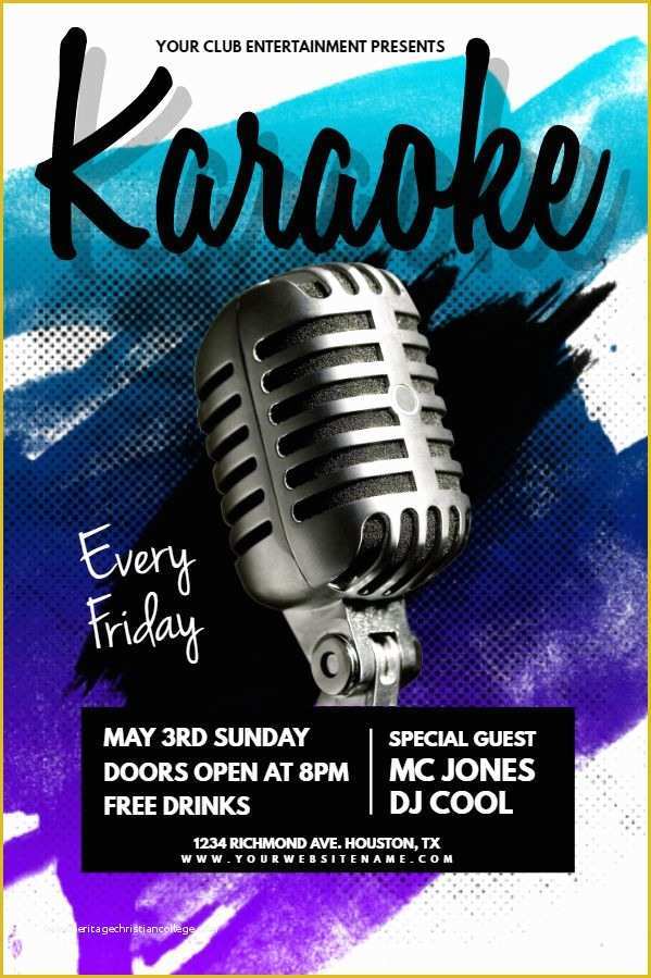 Karaoke Flyer Template Free Of Karaoke Bar Flyer Design to Customize