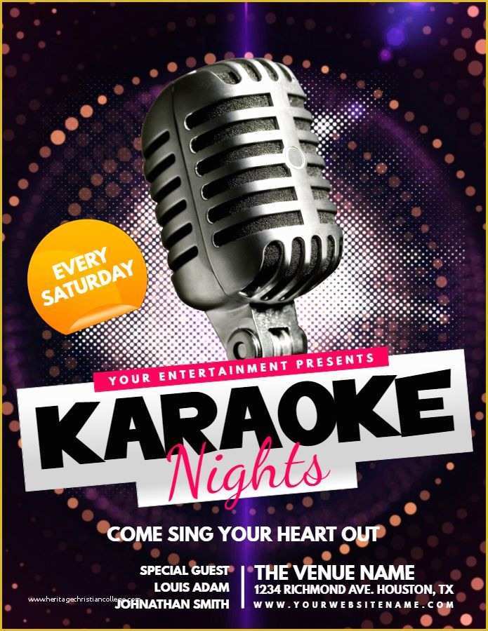 Karaoke Flyer Template Free Of Karaoke Night Flyer Design to Customize