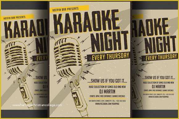 Karaoke Flyer Template Free Of Karaoke Night Flyer Poster Template Flyer Templates On