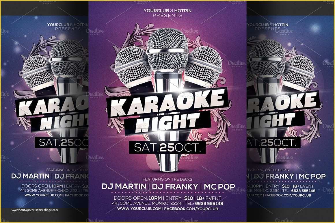 Karaoke Flyer Template Free Of Karaoke Night Flyer Template 3 Flyer Templates