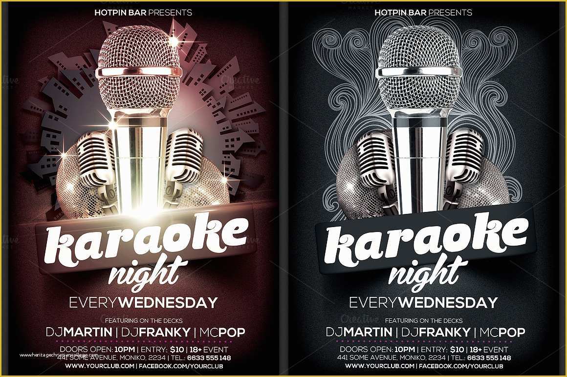Karaoke Flyer Template Free Of Karaoke Night Flyer Template Flyer Templates On Creative