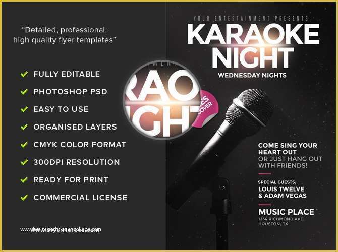Karaoke Flyer Template Free Of Karaoke Night Flyer Template Flyerheroes