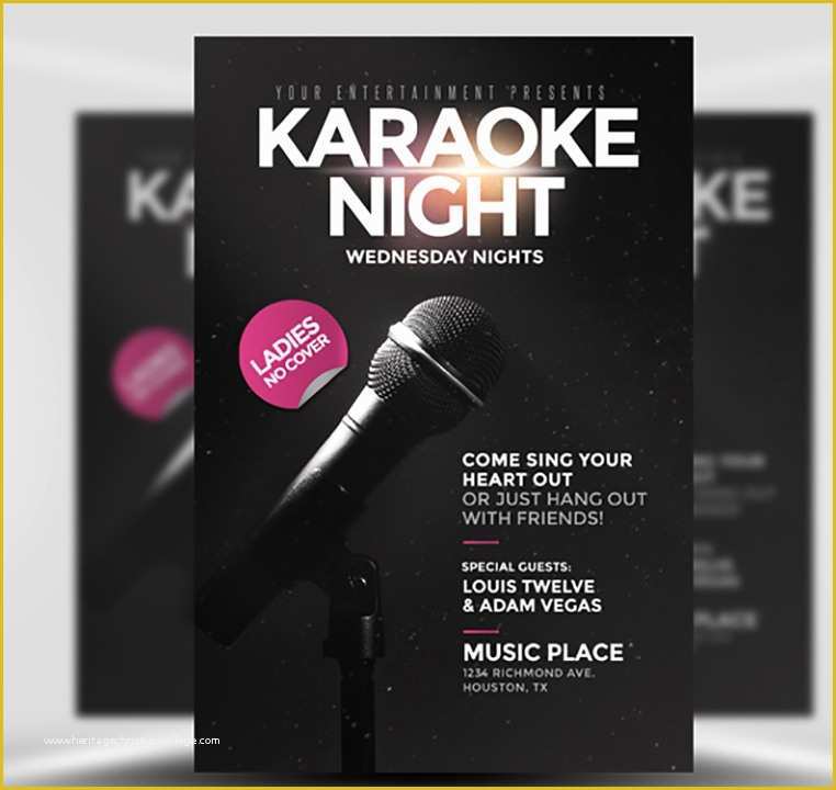Karaoke Flyer Template Free Of Karaoke Night Flyer Template Flyerheroes
