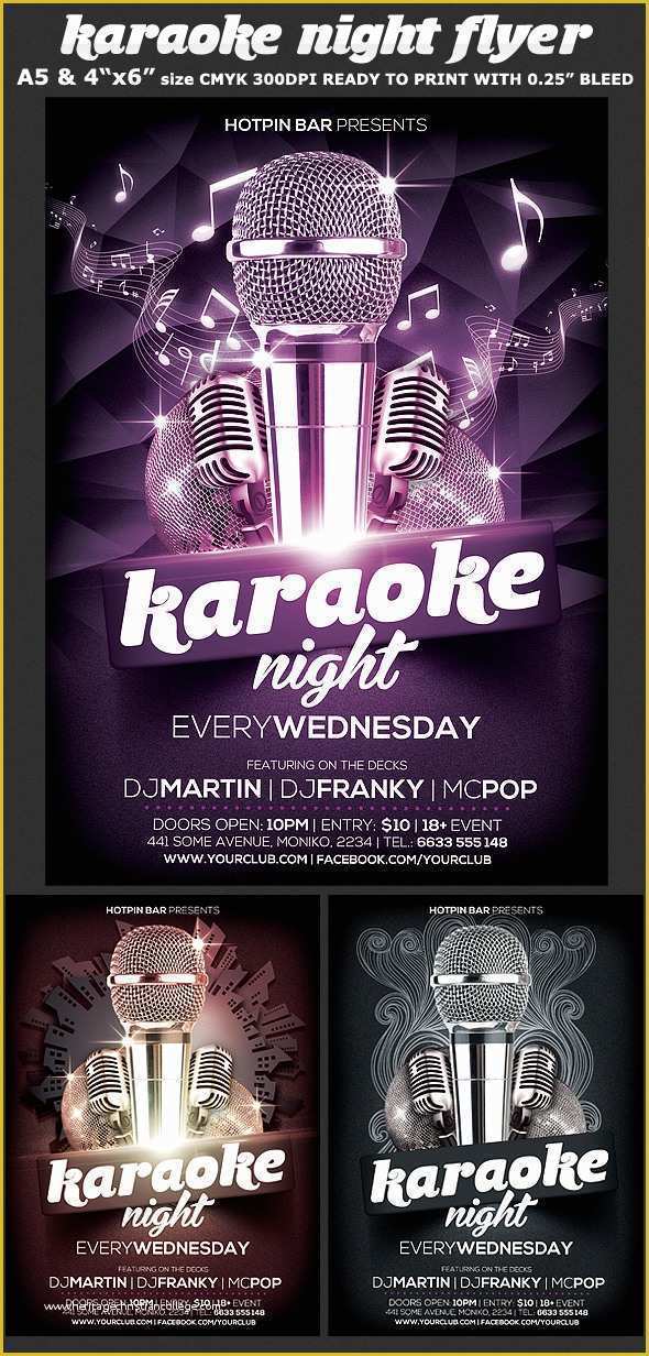 Karaoke Flyer Template Free Of Karaoke Night Flyer Template