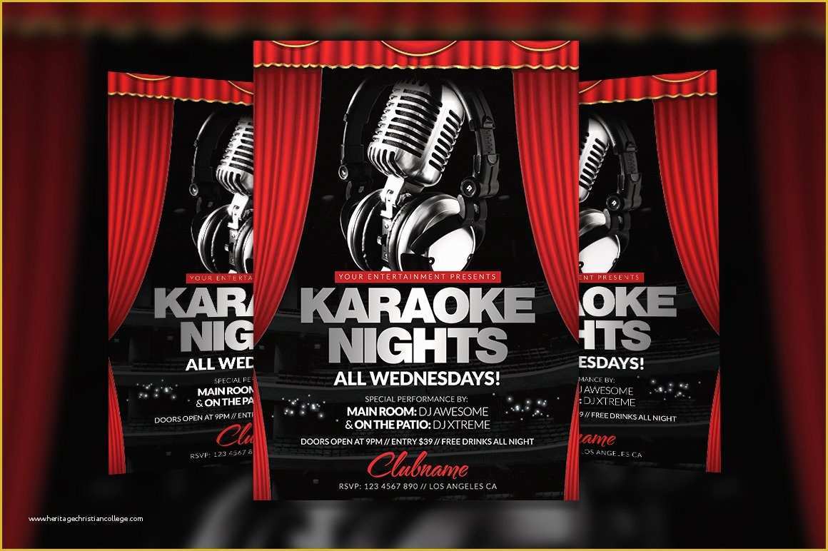Karaoke Flyer Template Free Of Karaoke Nights Flyer Template Flyer Templates Creative