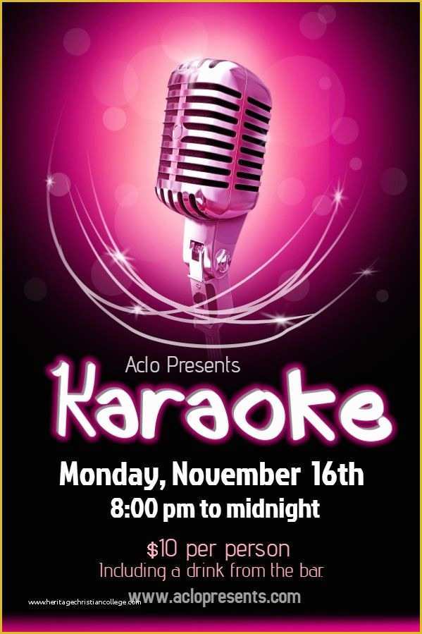 Karaoke Flyer Template Free Of Karaoke Party Flyer Design to Customize