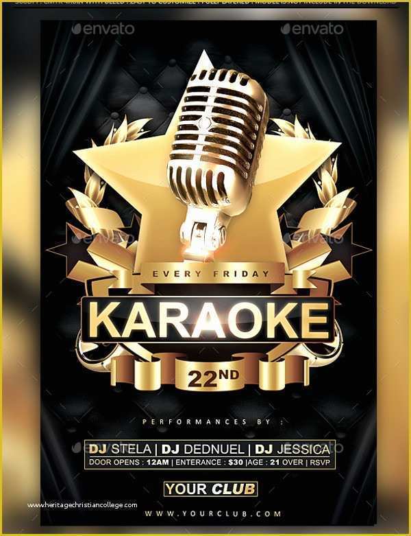 Karaoke Flyer Template Free Of the Gallery for Karaoke Party Flyer