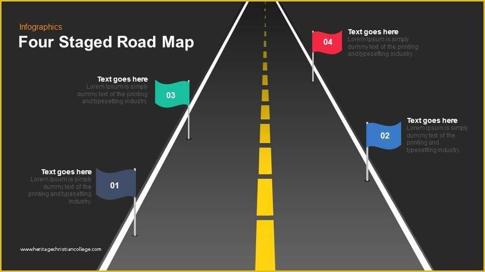 Keynote Roadmap Template Free Of Four Staged Road Map Keynote and Powerpoint Template