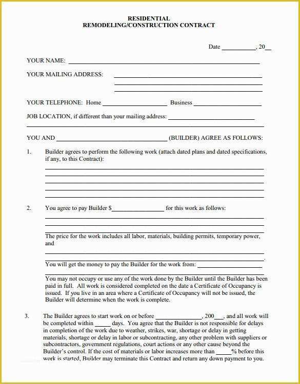 Kitchen Remodeling Templates Free Of Kitchen Remodeling Contract Sample – Wow Blog