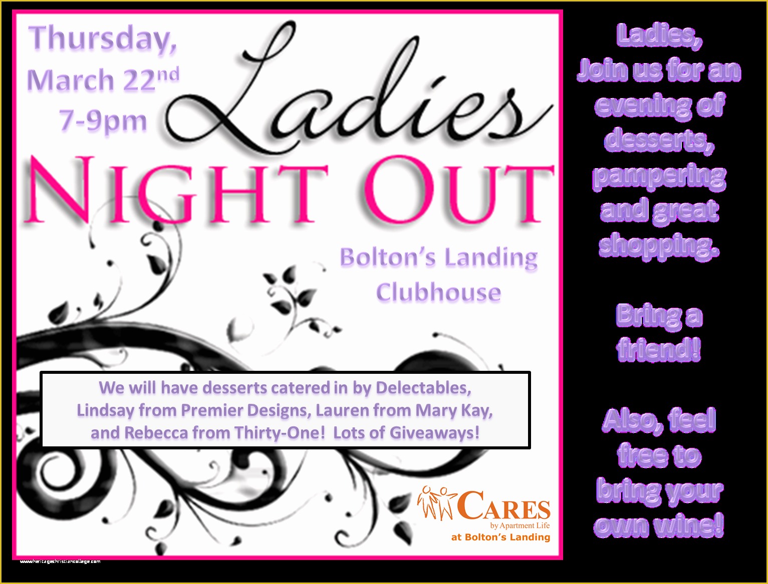 Ladies Night Out Flyer Template Free Of Bolton S Landing Cares