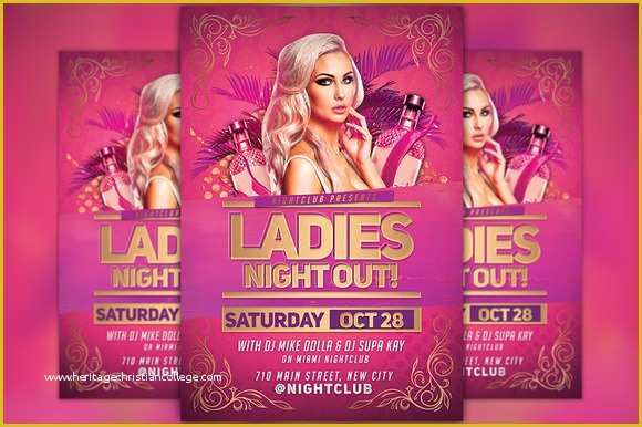 Ladies Night Out Flyer Template Free Of Free La S Night Out Flyer Template Designtube