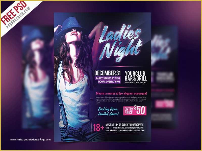 Ladies Night Out Flyer Template Free Of Freebie La S Night Flyer Free Psd Template by Psd