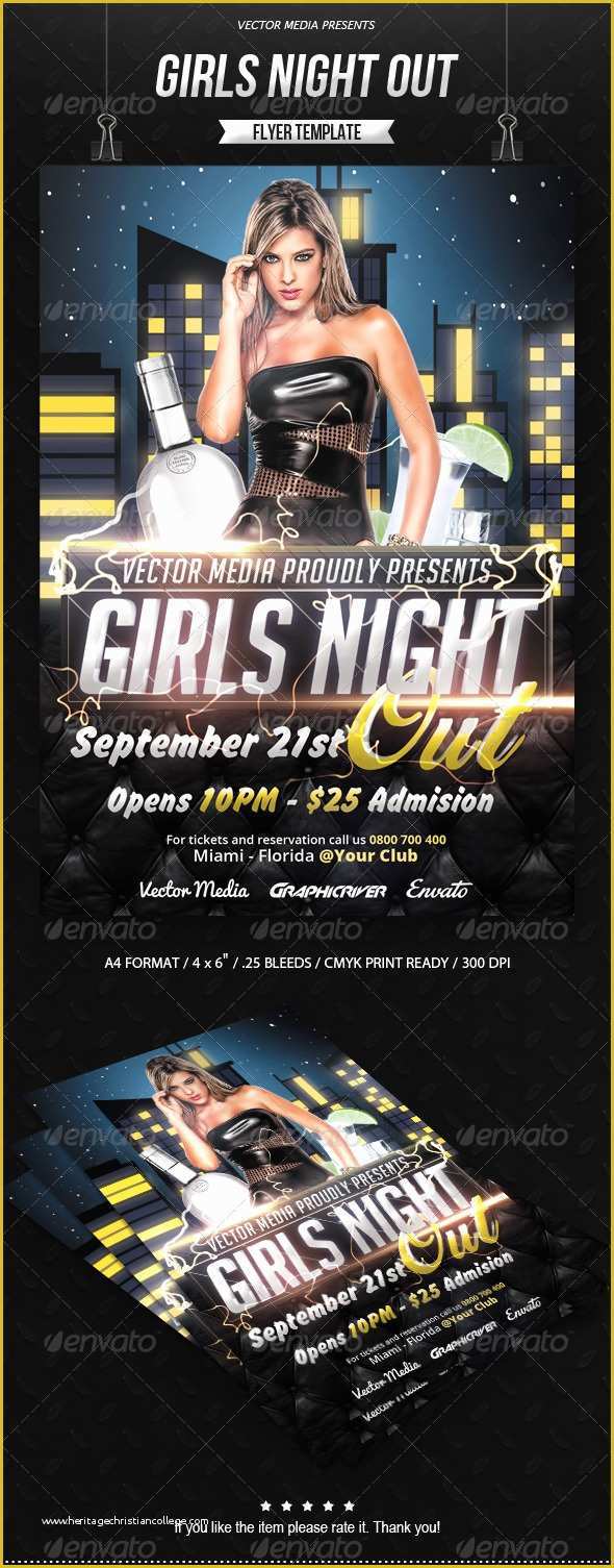 Ladies Night Out Flyer Template Free Of Girls Night Out Flyer Print Templates