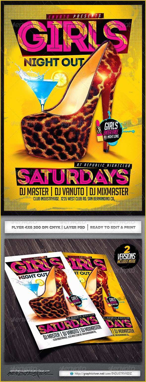 Ladies Night Out Flyer Template Free Of Girls Night Party Flyer Template ‹ Psdbucket