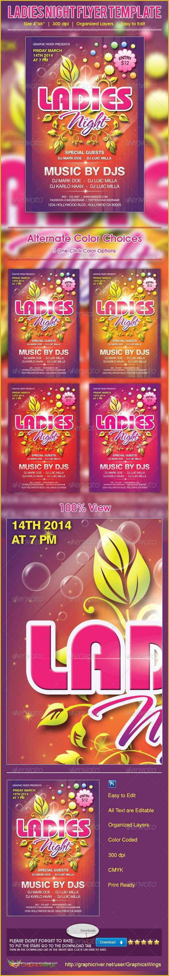 Ladies Night Out Flyer Template Free Of La S Night Flyer Template