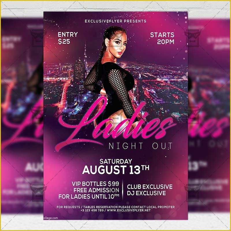 Ladies Night Out Flyer Template Free Of La S Night Out Flyer – Club A5 Template