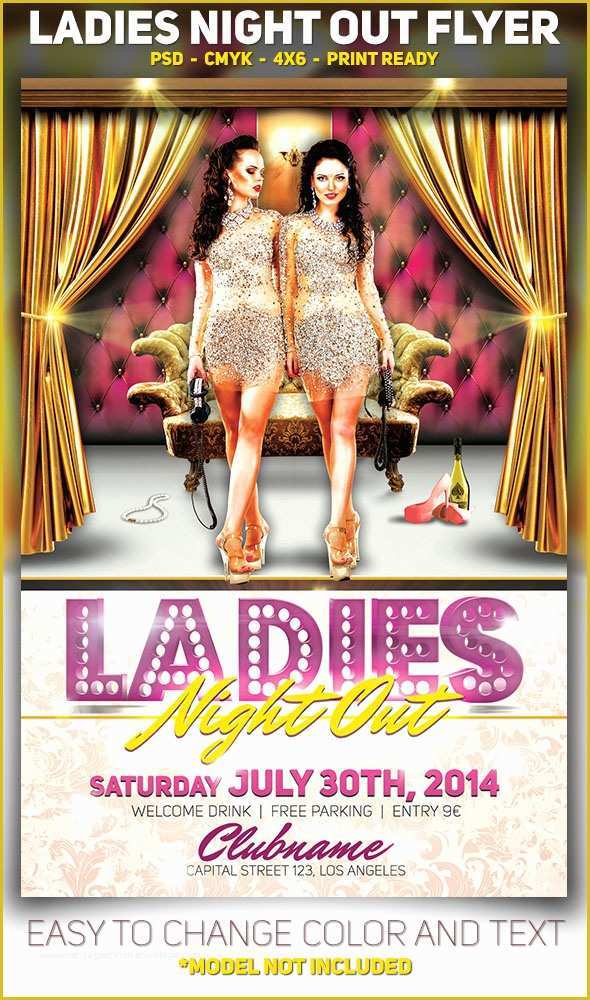 Ladies Night Out Flyer Template Free Of La S Night Out Flyer Template On Behance