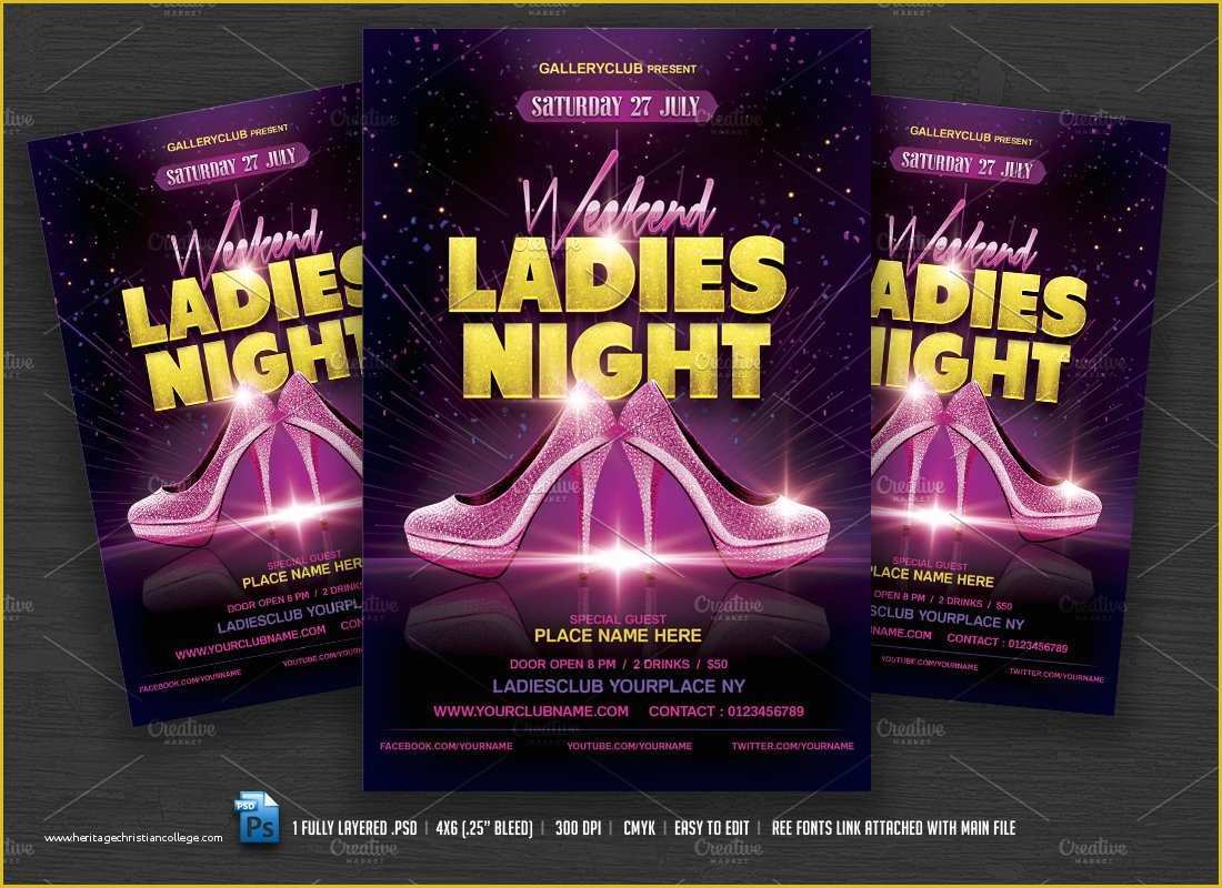 Ladies Night Out Flyer Template Free Of Weekend La S Night Flyer Flyer Templates Creative Market