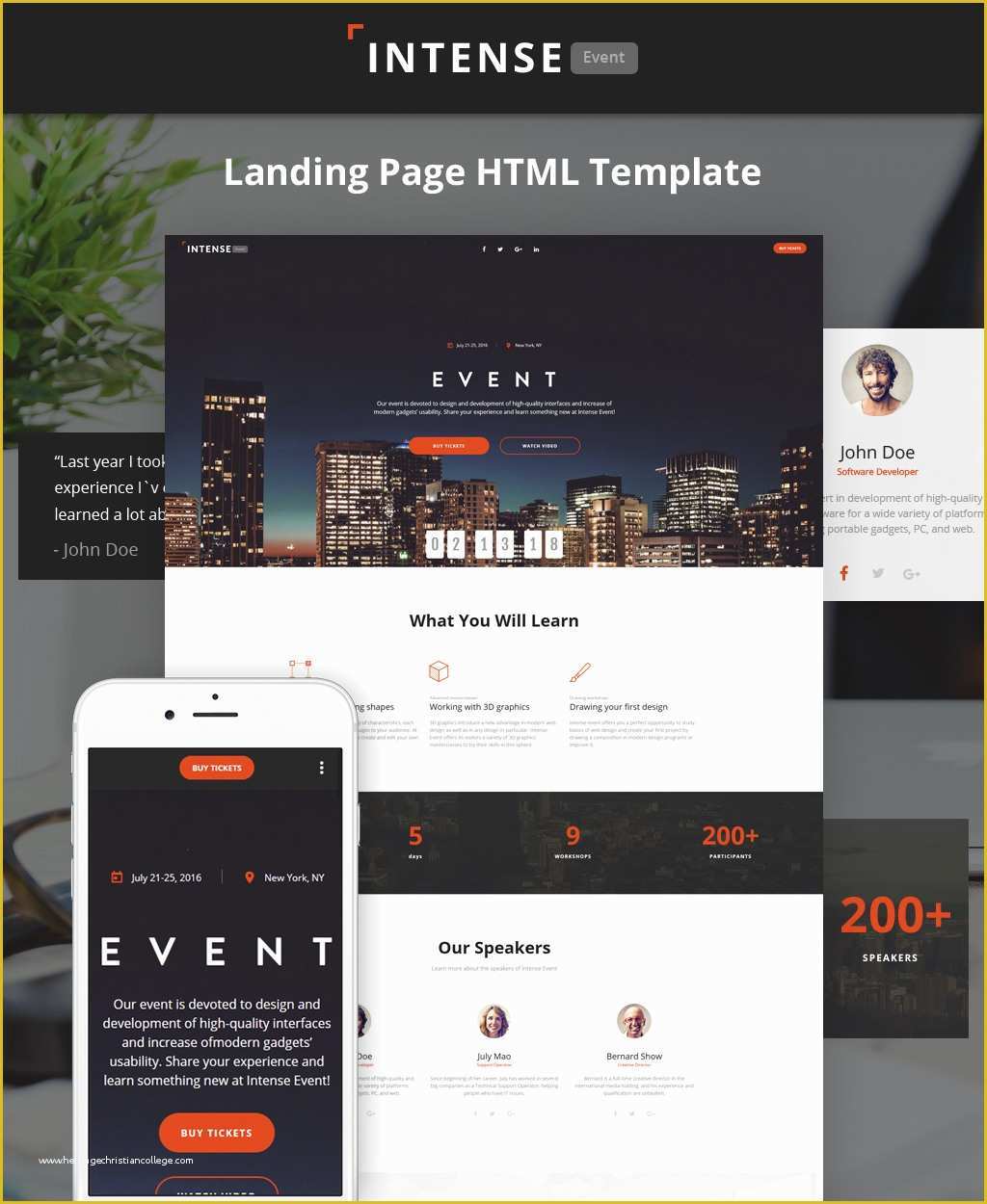 Landing Page Templates Free Download In HTML Of event Planner HTML5 Template