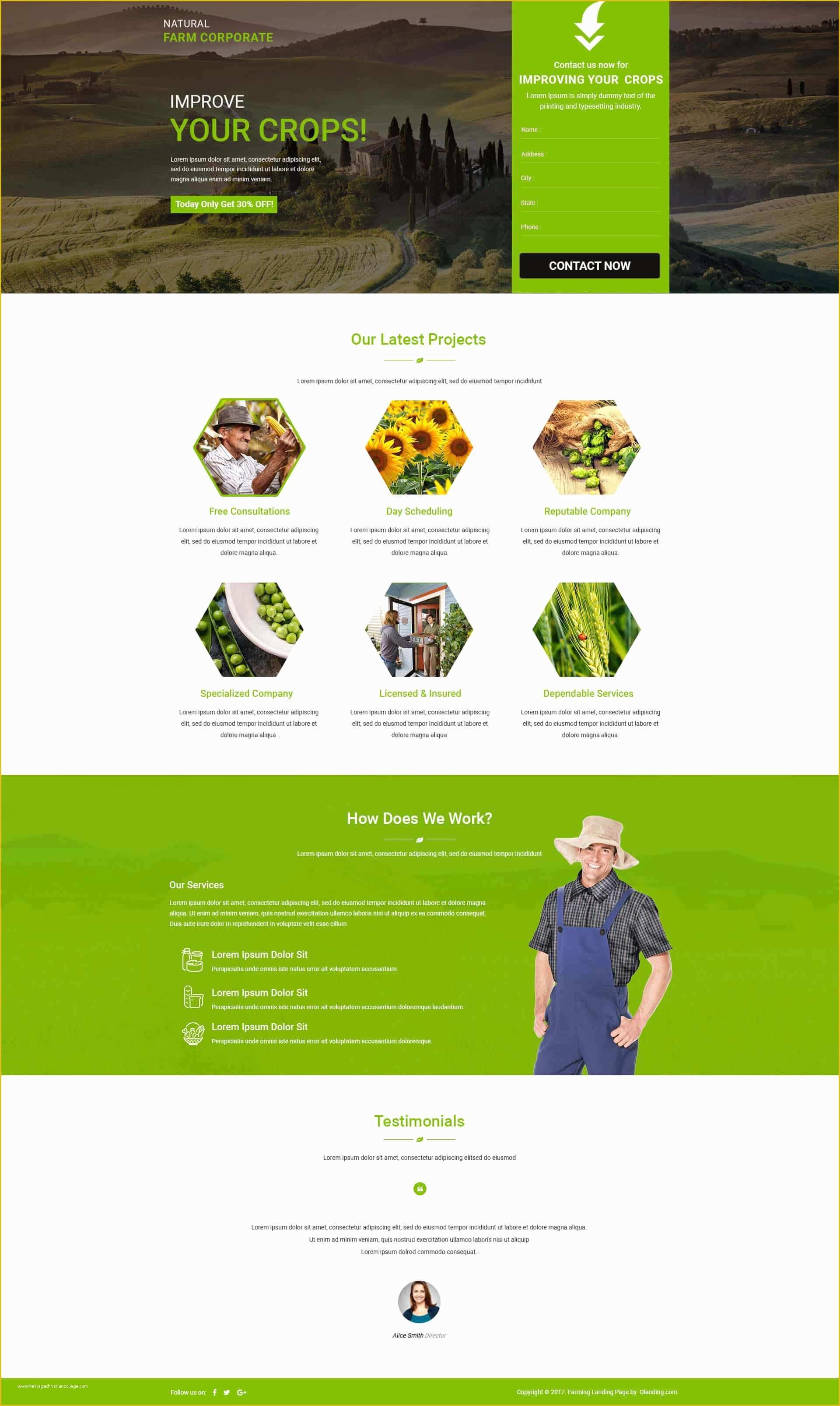 Landing Page Templates Free Download In HTML Of Farm HTML Website Templates Landing Page Template with