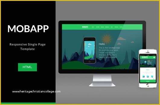 Landing Page Templates Free Download In HTML Of Free HTML Template Mobapp Flat Landing Page