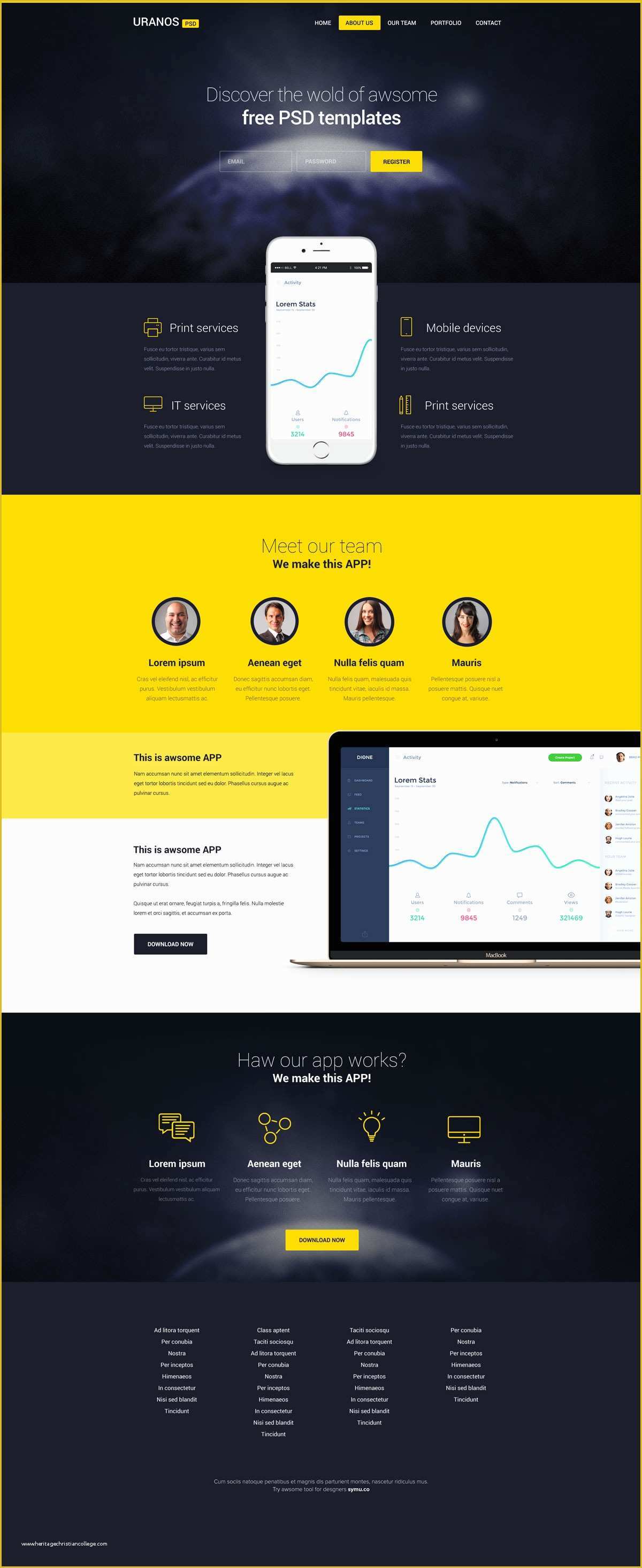 Landing Page Templates Free Download In HTML Of Uranos HTML Template for App Landing Page