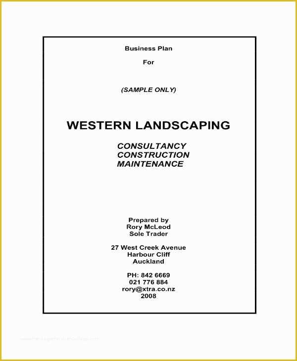 Landscape Business Plan Template Free Of 5 Lawn Care Business Plan Templates Pdf Word