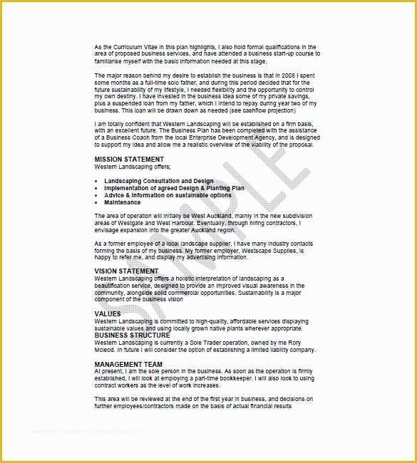 Landscape Business Plan Template Free Of Download Landscaping Business Plan