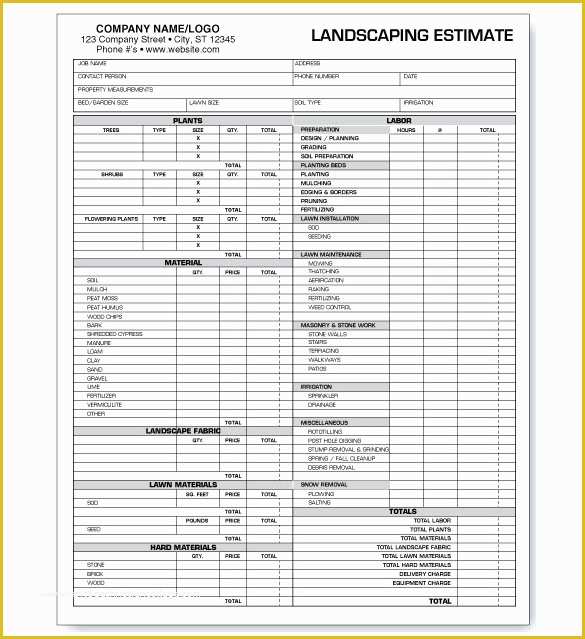 Landscape Business Plan Template Free Of Mercial Roofing Estimate Templates Templates Resume