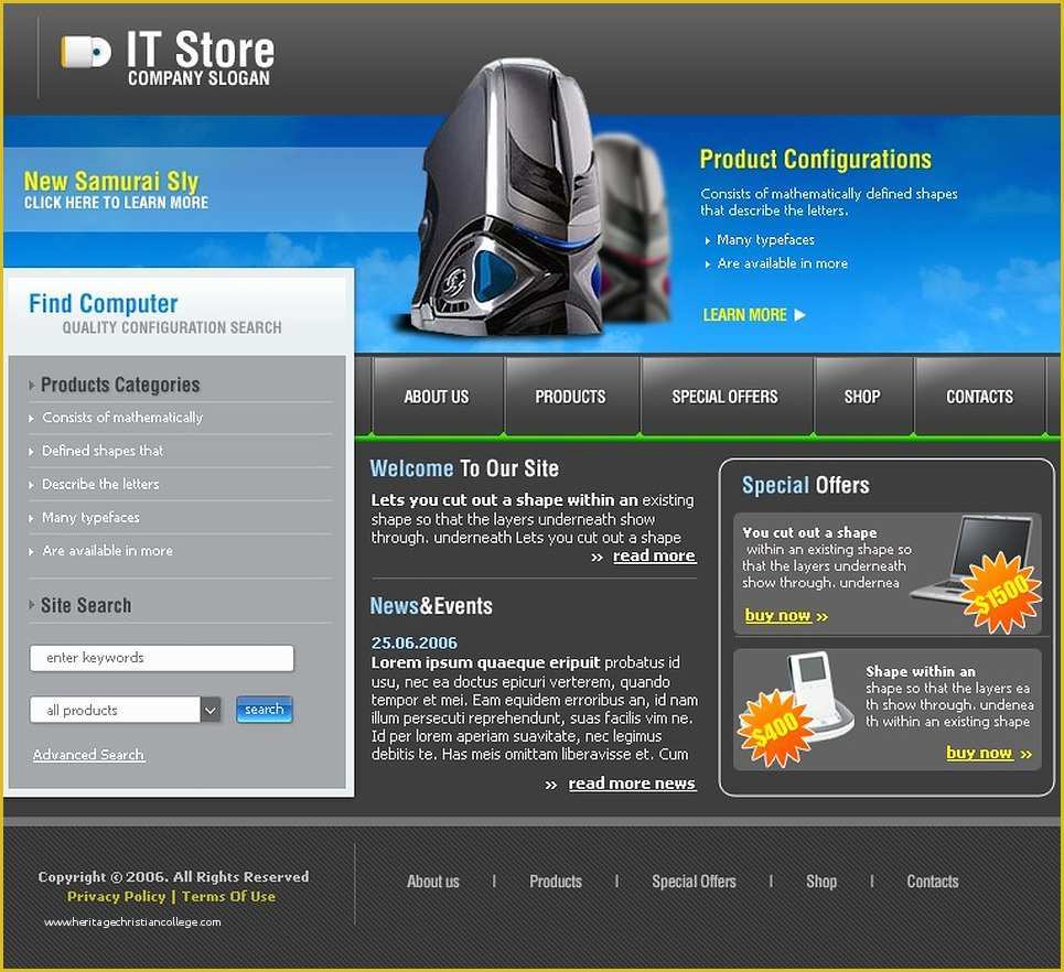 Laptop Website Templates Free Download Of Puter Store Website Template Web Design Templates