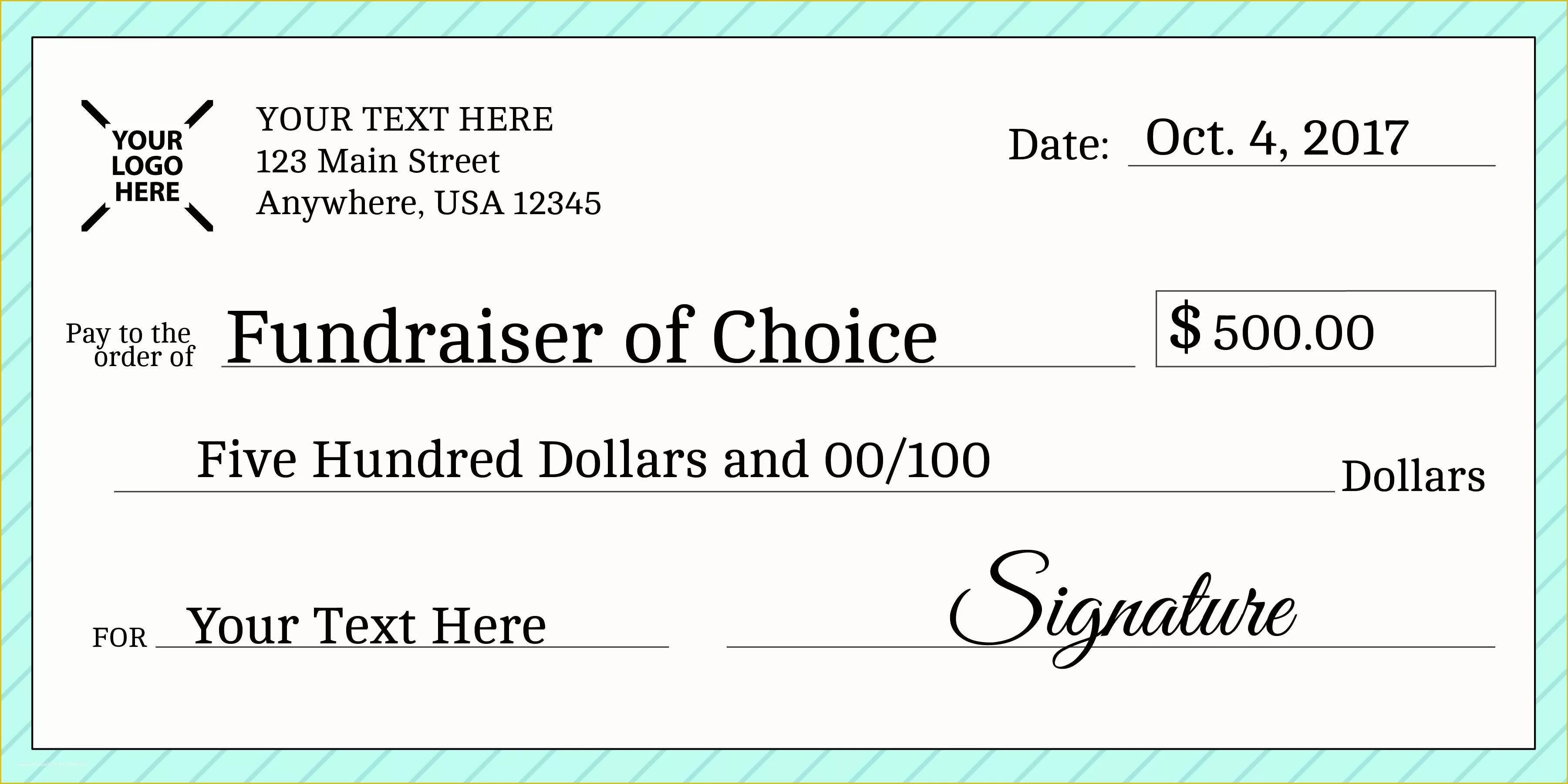 Large Fake Check Template Free Of Big Cheque Template Fake with Plus Check Free