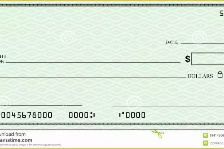 Large Fake Check Template Free Of Blank Check Clipart