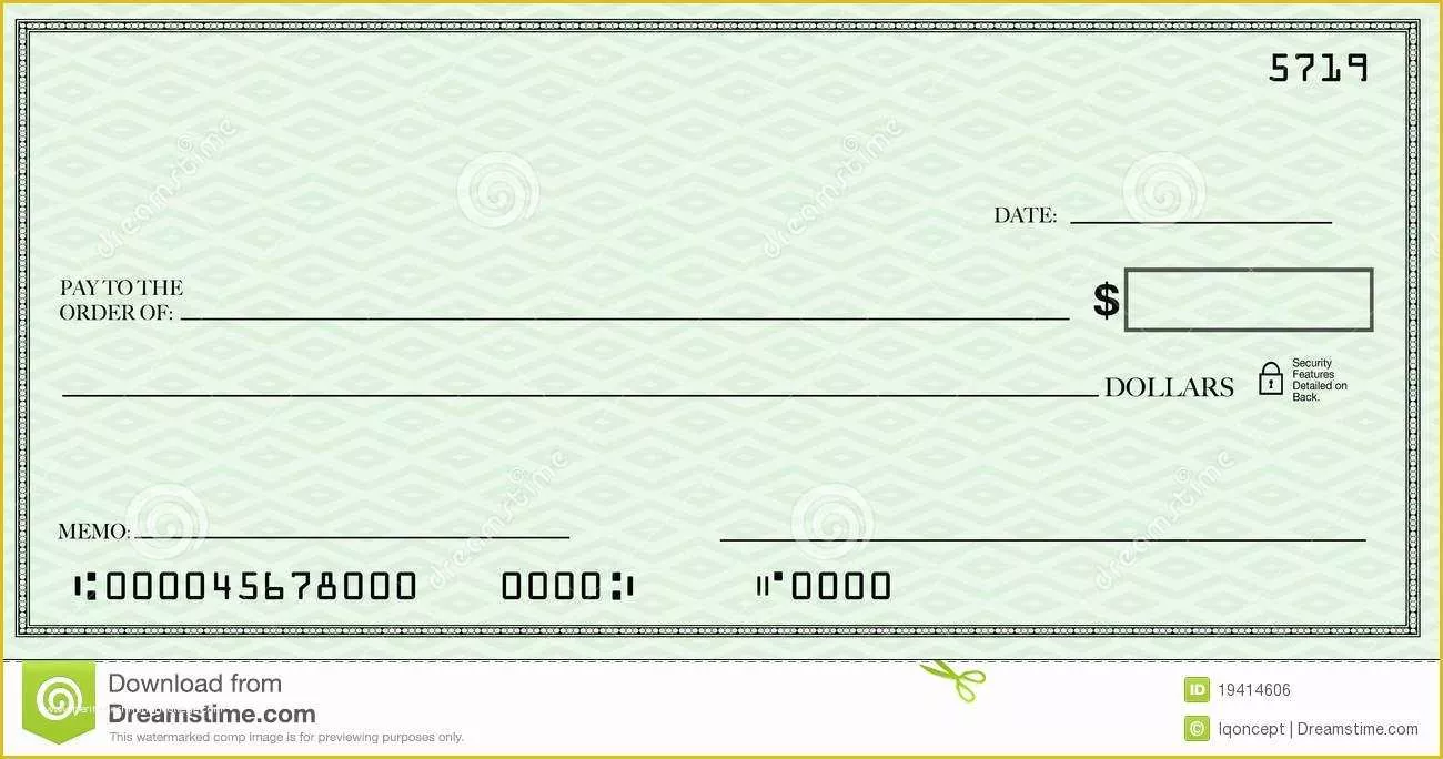 Large Fake Check Template Free Of Blank Check Clipart