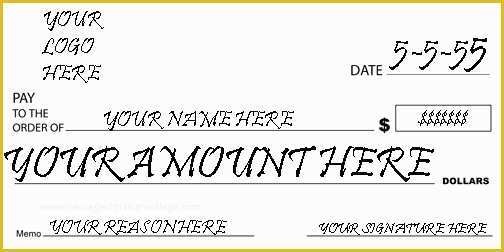 Large Fake Check Template Free Of Oversize Checks